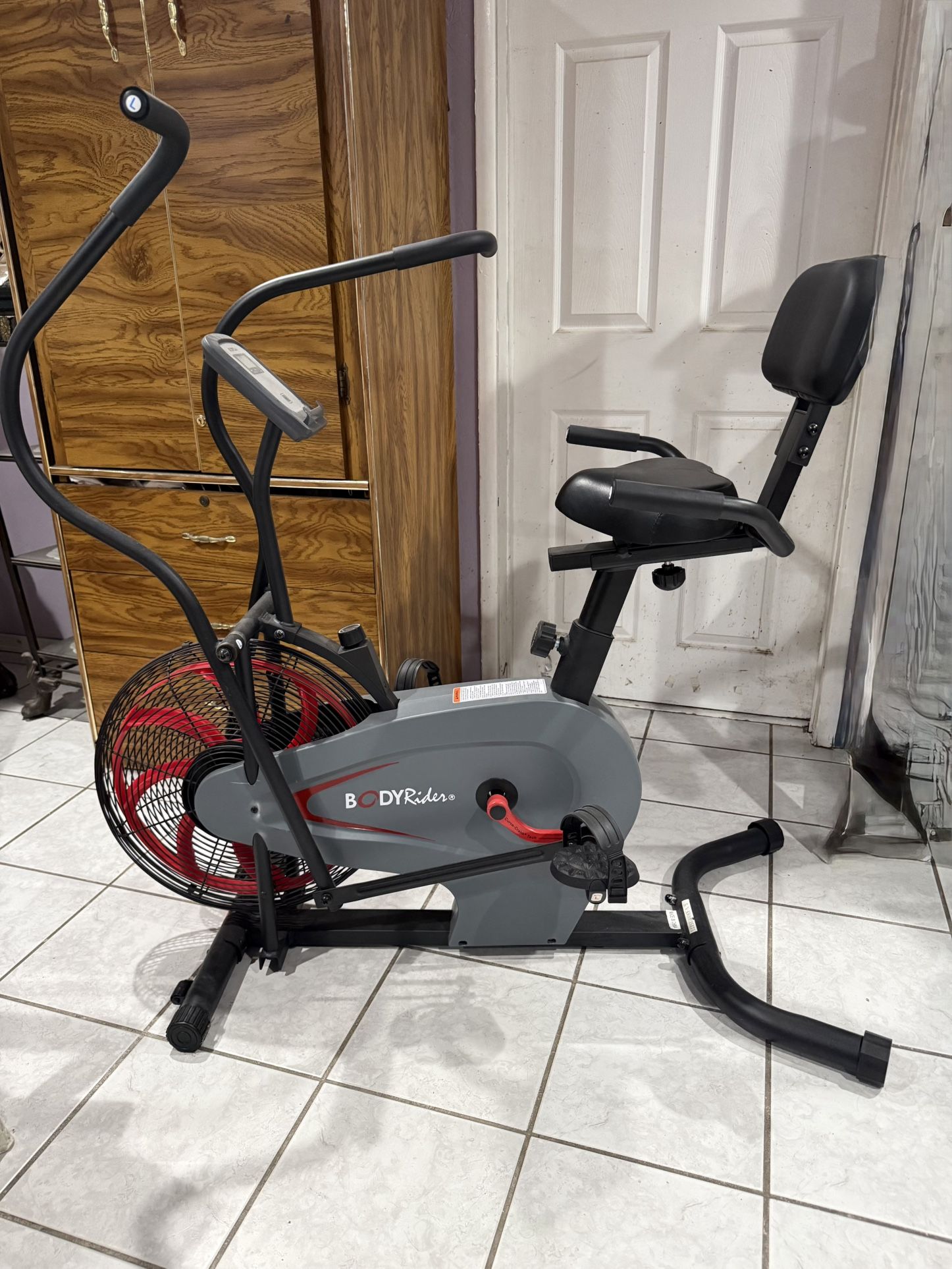 Body Rider Fan Exercise Bike – With Backrest & Moving Arms