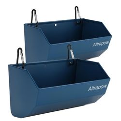 4.5 Quart Metal Goat Feeder with Clips and Nylon Tie Wraps, Fence Feeder (2Pack)