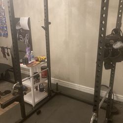 Pull Up Bar / Squat Rack / Bench Plus Bar / And Weights 