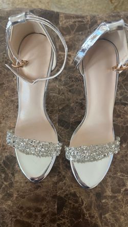 Silver Rhinestone high heels
