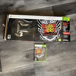 XBOX 360 Guitar Hero Warriors Of Rock Wireless Guitar Kit Bundle Band in Box With Game Rare