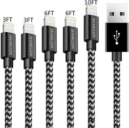 iPhone Charger Cable 3FT/6FT/10FT Lightning Cable Fast USB iPhone Charging Cable Long Nylon Braided Cord Data Wire Compatible iPhone 11/XS/Max/XR/X/