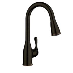 MOEN Kaden Single-Handle Pull-Down Sprayer Kitchen Faucet with Reflex and Power Clean in Bronze 