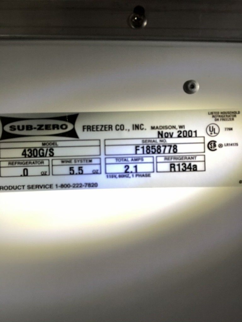 SubZero 430 WS30 Wine cooler, Refrigerator147 bottles for Sale in