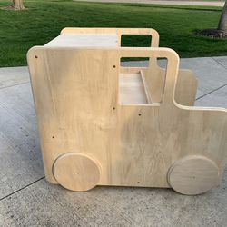 Wood Car Book Shelf Toy Storage