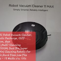 SmartAI Robot Vacuum Cleaner, Automatic Recharge, Cliff Detection, App Control,Multi-Cleaning Modes,500ML Dust Bin,Super Quiet Mini Cleaning Robotic f