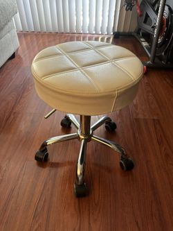 Round Adjustable Height Swivel Stool with Wheels