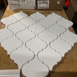 Decorative tile with grout & crosses/spacers