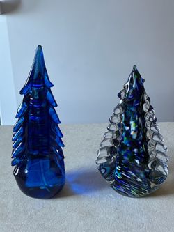 Solid Glass Sculpted Trees $35 Each