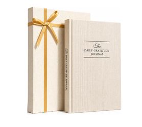 Gratitude Journal, Undated Daily Gratitude Journal with Gift Box, 2 Fresh Prompts Every Day, 5-Minute Reflection & Mindfulness Journals for Women and 