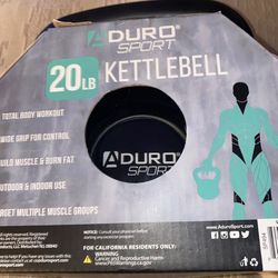 NEW DURO SPORT 20LB Kettlebell Weight Single Black Kettlebell With Box Brand New