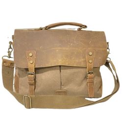 Tiding Canvas & Leather Messenger Distressed Bag