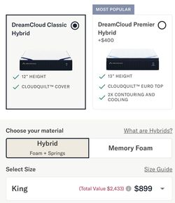 Dream cloud matters. Only $500