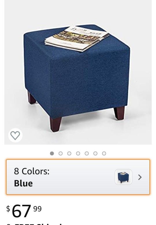 Blue Small Foot Stool Ottoman