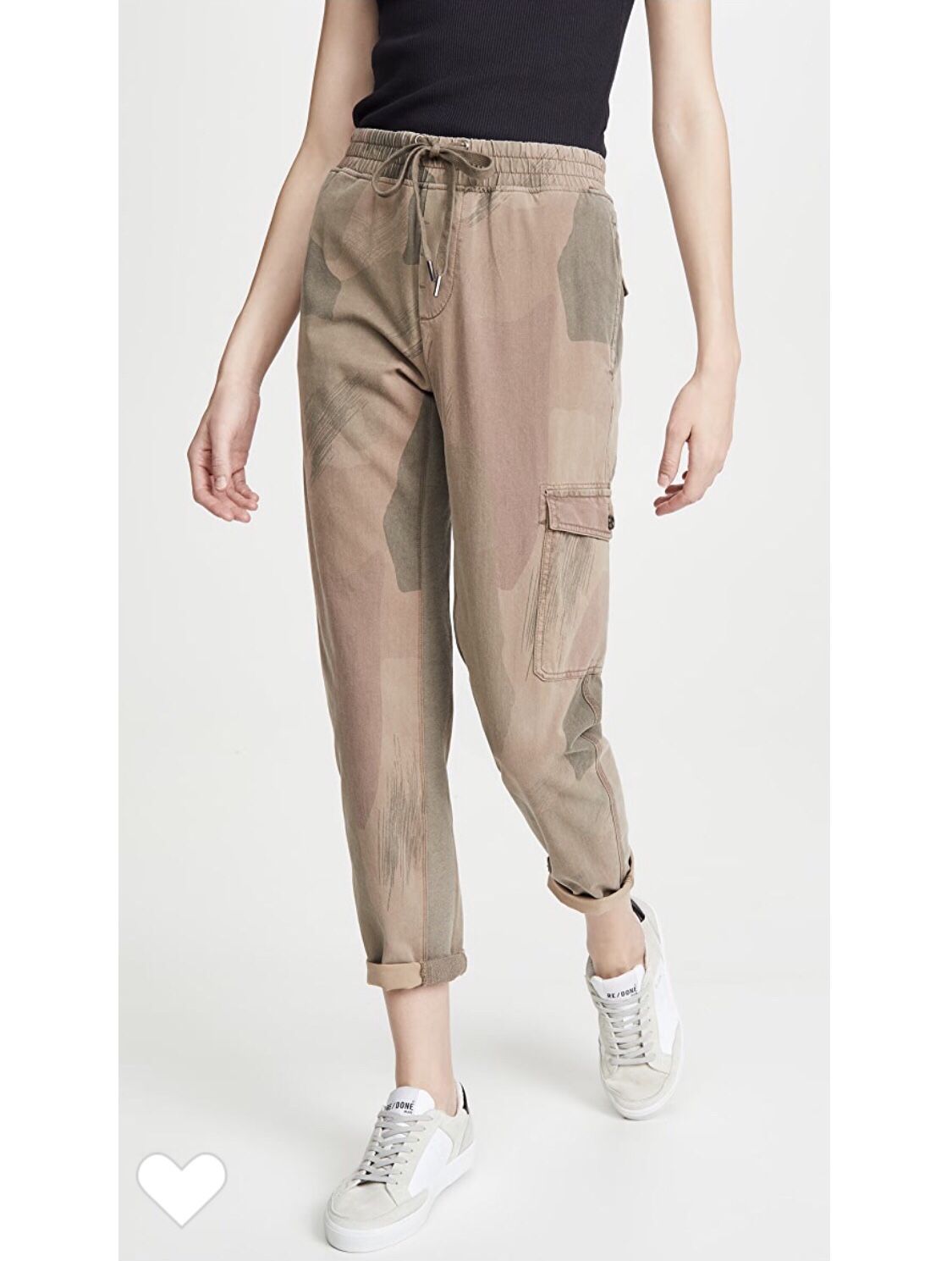 James Perse Camo Cargo Pants Brown Soft Cargo Pant Pull On Joggers Sz 1 Sm