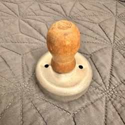 Vintage Round Cookie Donut Biscuit Cutter Wood Handle Tin Aluminum