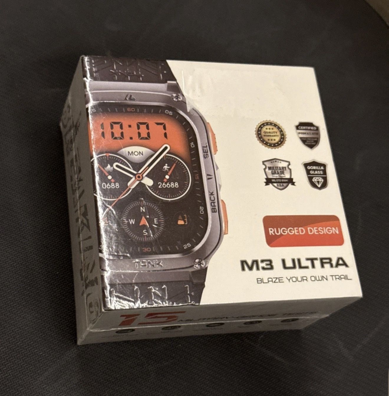 KOSPET Tank M3 Ultra Smart Watch GPS 6 Satellites 5ATM/IP69K Waterproof Military