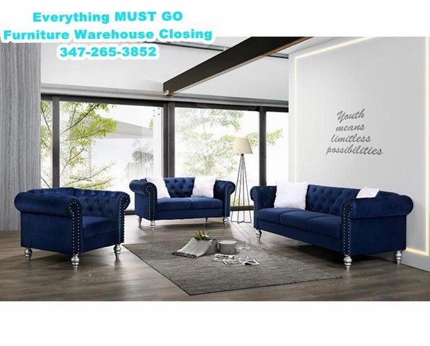 Blue sofa set. Must Go