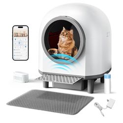 Automatic Self Cleaning Litter Box for Multiple Cats 90L Large Capacity, Smart Automatic Cat Litter Box with App Control, Health Monitoring, Integrate