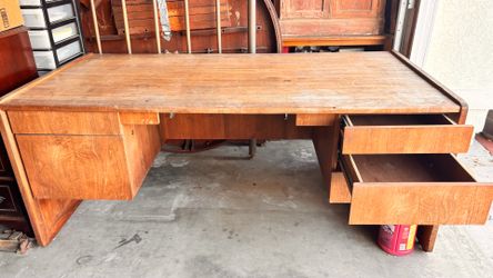 Large oak desk