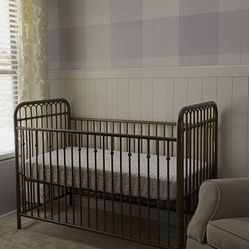 Beautiful Bronze/Golden Crib & Changing Table Set
