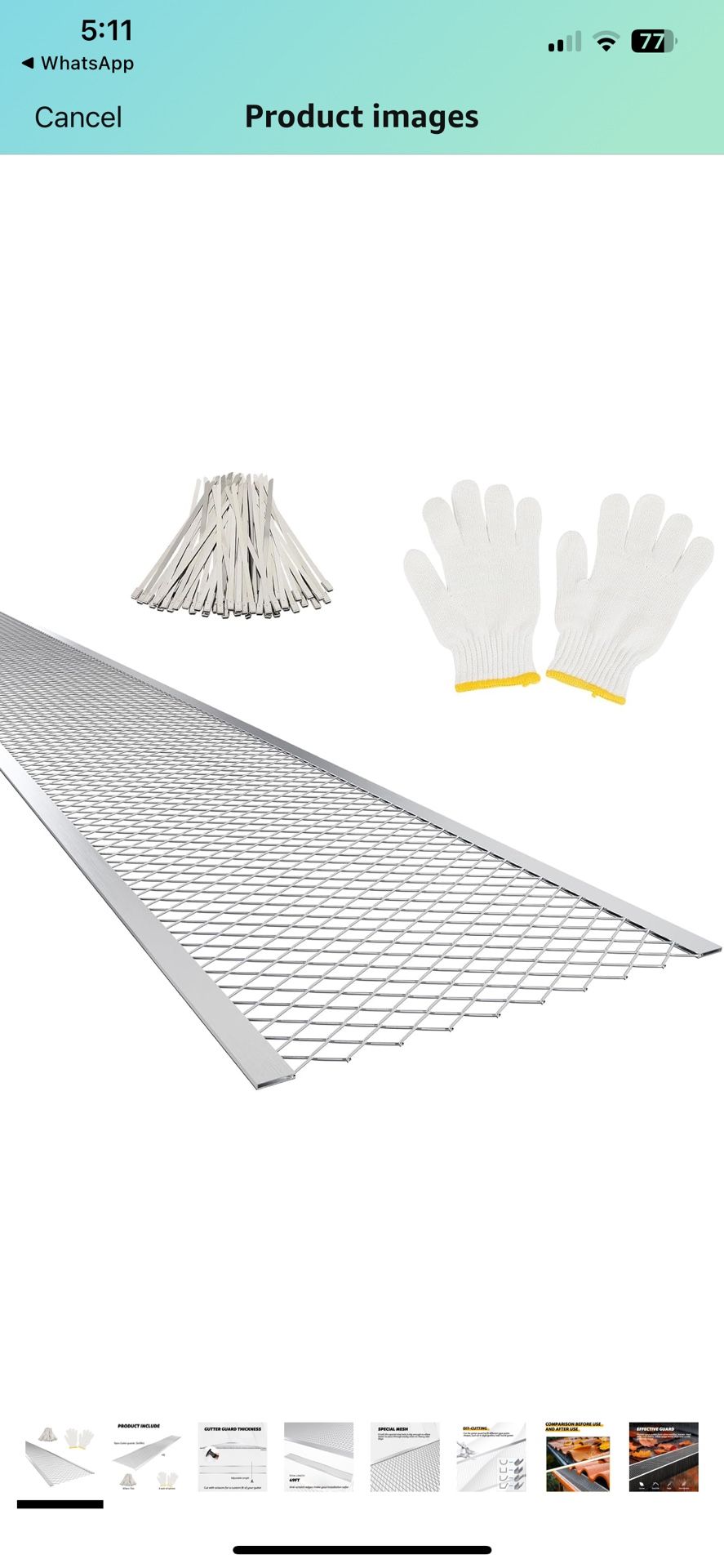 15 Pack Aluminum Mesh Gutter Guards, 5x39 Inch Leaf Filter System with Secure Installation Ties & Protective Gloves, 5 Inch Gutter Guards for All Weat