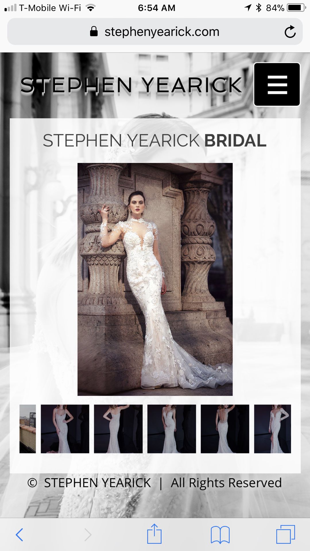 Gorgeous designer wedding dress by Stephen Yearick