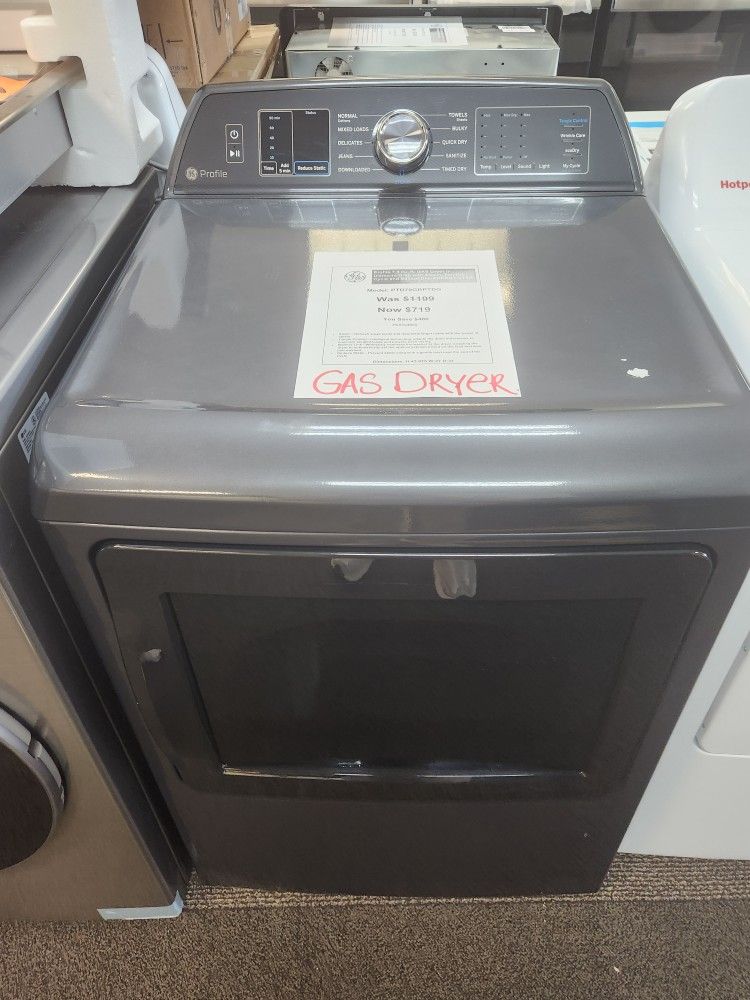 Profile 7.4 cu. ft. GAS Dryer in Diamond Gray with Steam, Sanitize Cycle and Sensor Dry, ENERGY STAR
