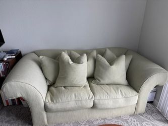 Two Cozy 2-Seater Designer Curved Loveseats