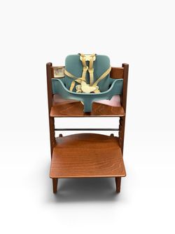 Strokke Brown/Blue Tripp Trapp with Baby Set