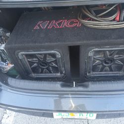 2 Square 12" Kicker Subwoofers in Port Box