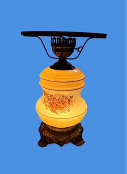 Vintage 1971 L&LWMC Lamp w/ Brass Lighted Base Only 14” Tall- 10" Shade Holder