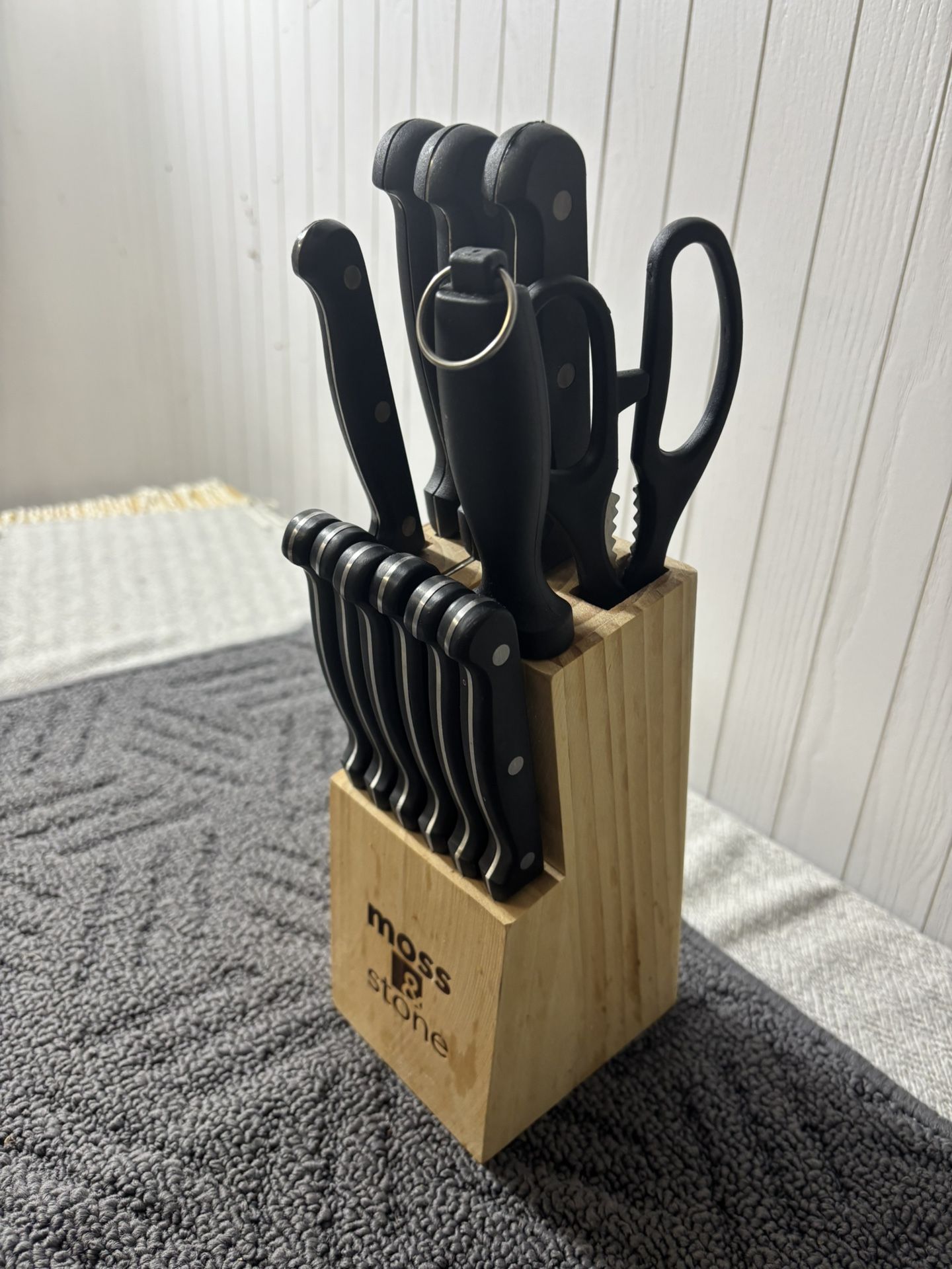 (13 Piece) Moss And Stone Knife Set
