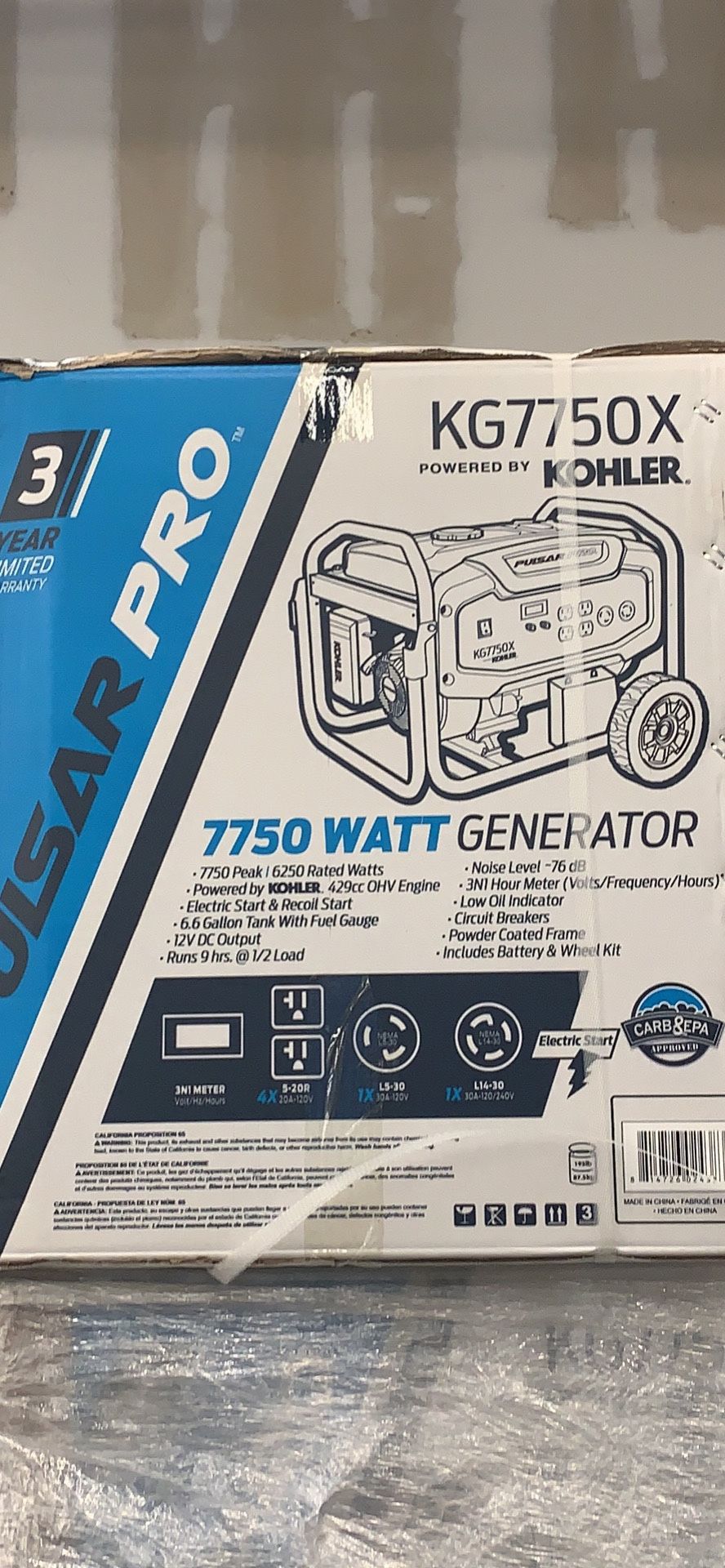 Pulsar Pro 7750 WATT Generator