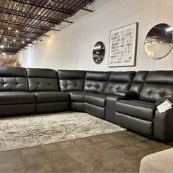 NEW🏞️ Delivery and Finance Available 🏞️Mackie Pike 6 Piece Power Reclining Sectional ▪️# Sofa # Loveseat # Couch # Living Room Set Options Available