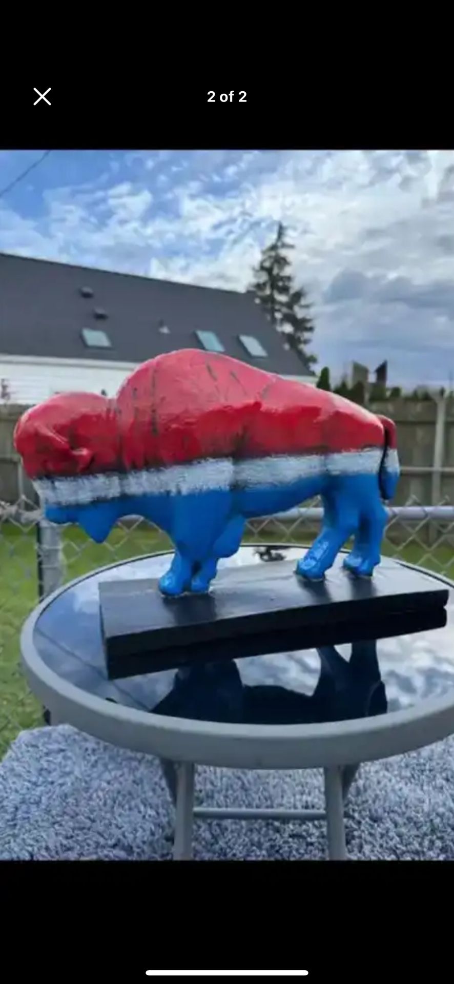 The Red White And Blue Buffalo Statue
