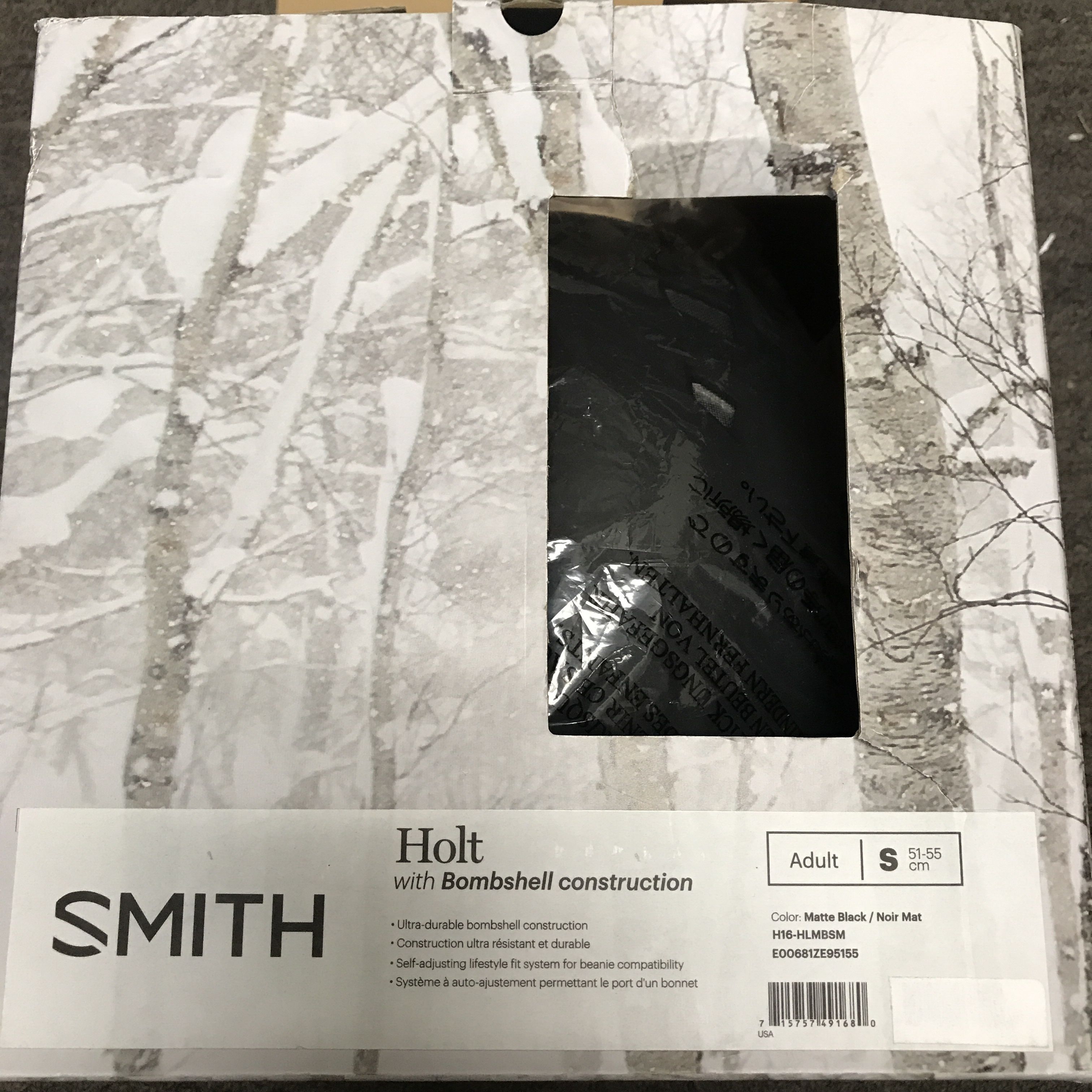 Holt Adult Ski Snowmobile Helmet - Small 51-55cm Matte Black