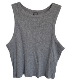 Wild Fable Women's Medium Gray Ribbed Crop Tank Top