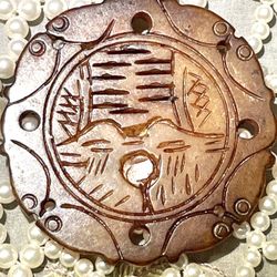 Estate Serpentine Jade Medallion 