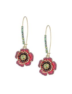 Brand New Betsey Johnson Rose Dangle Earring