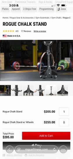 Rogue fitness chalk holder (no wheels)