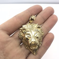 Gold Lion Head Pendant 10K 