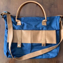 Bag / Purse Blue & Tan  