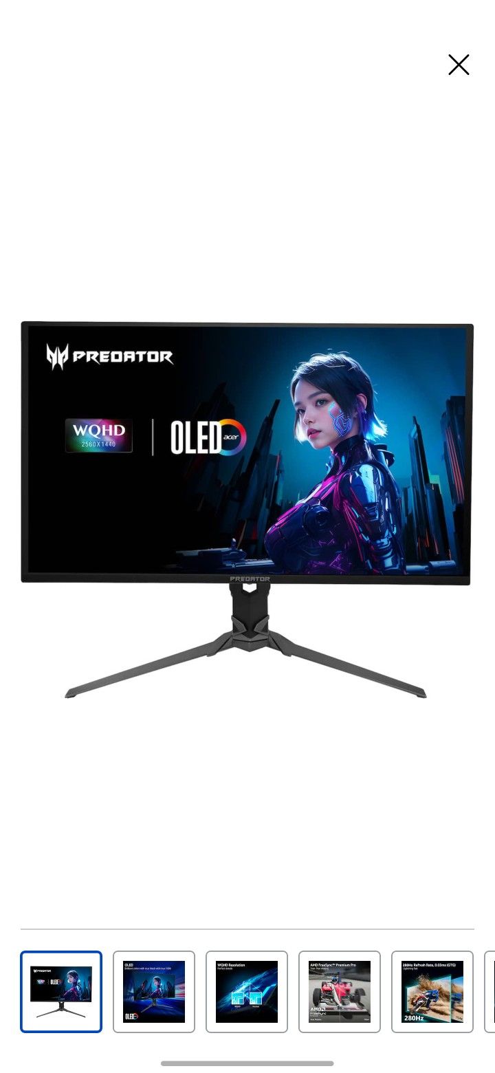 Acer Predator Oled 27" 2K Gaming Monitor 280hz 0.03ms
