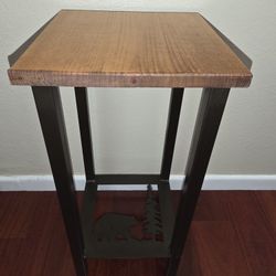 Metal And Wood Drink Table