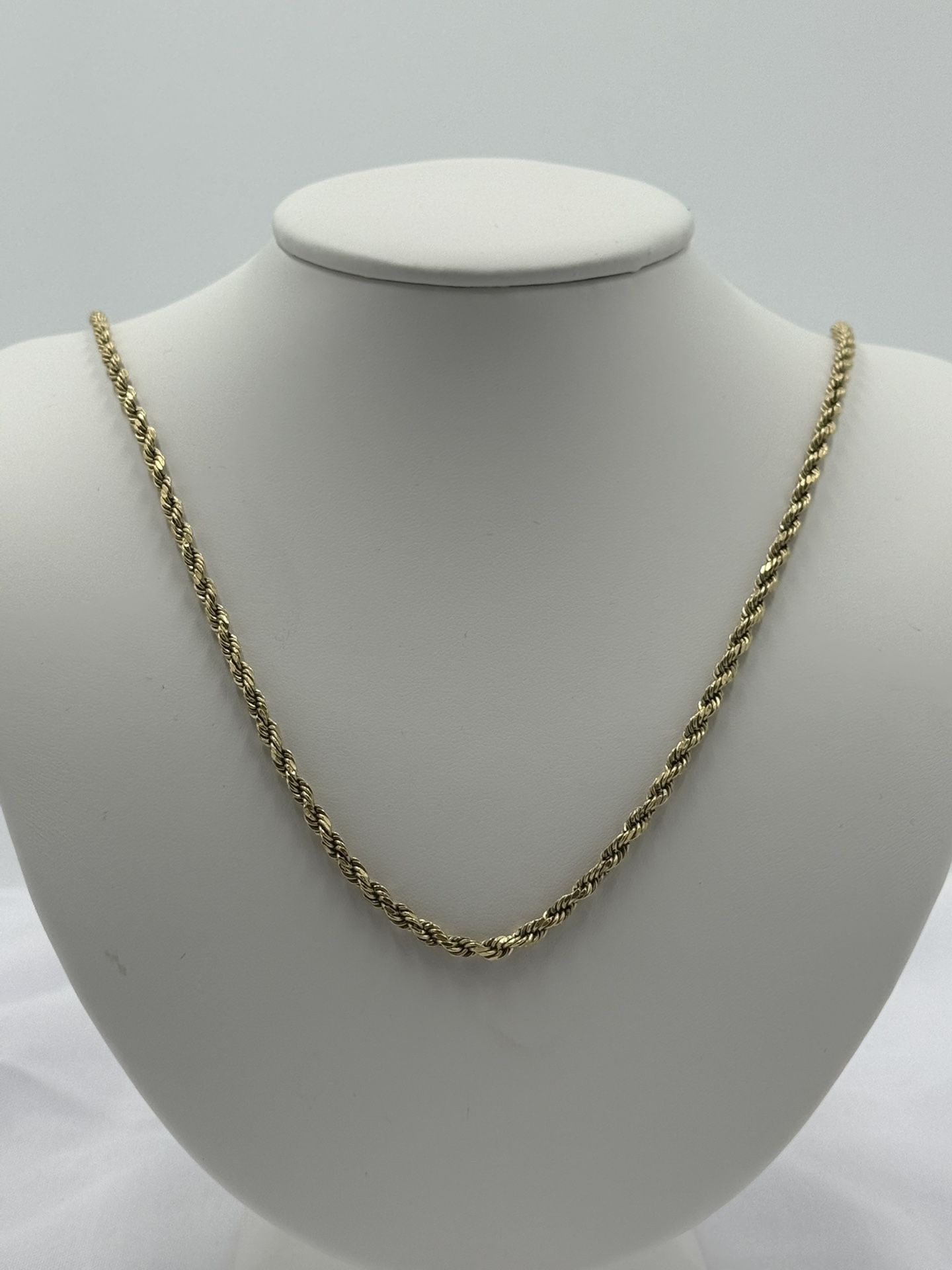 26” Hollow Yellow Gold Rope Chain