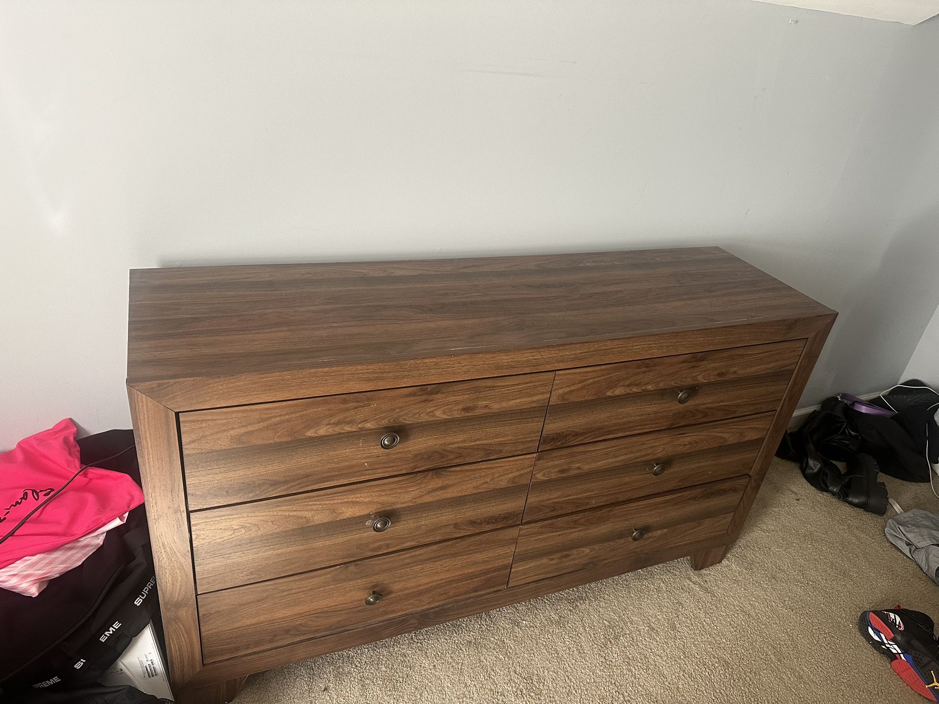 Brown 6 Drawer Dresser