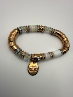 Signed Henri Bendel Rose Gold Santorini Stretch Bracelet
