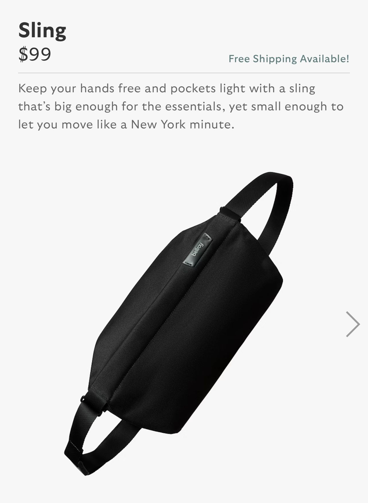 Bellroy Sling (Black) – Authentic, With Original Tag | Minimalist Everyday Bag