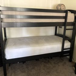 Black Twin Bunk Bed(wood)